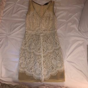 White/nude lace dress